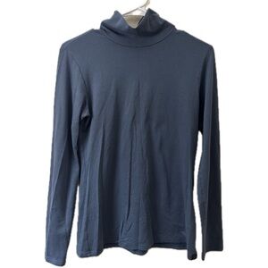 Uniqlo Blue HEATTECH Turtleneck Long Sleeve Top | Fitted Minimalist  Size L